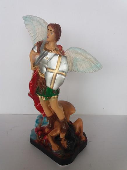 Escultura São Miguel Arcanjo Imagem Anjo São Migue Puro 28cm