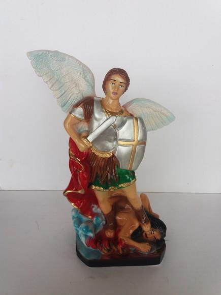 Escultura São Miguel Arcanjo Imagem Anjo São Migue Puro 28cm