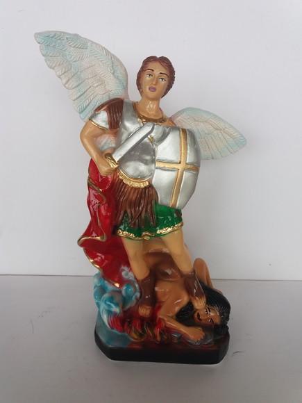Escultura São Miguel Arcanjo Imagem Anjo São Migue Puro 28cm
