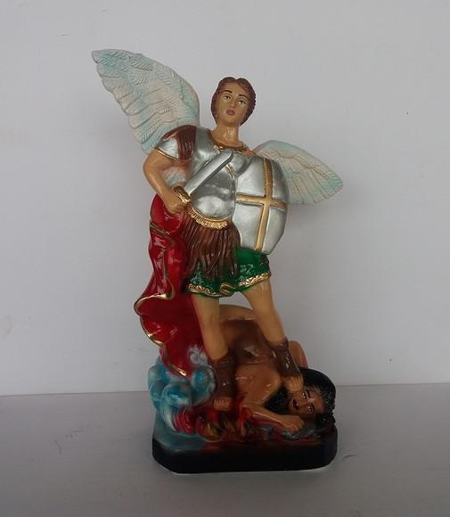 Escultura São Miguel Arcanjo Imagem Anjo São Migue Puro 28cm