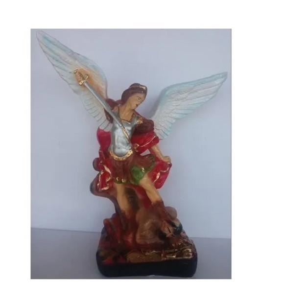 Escultura São Miguel Arcanjo Imagem São Miguel Anjo 36 cm