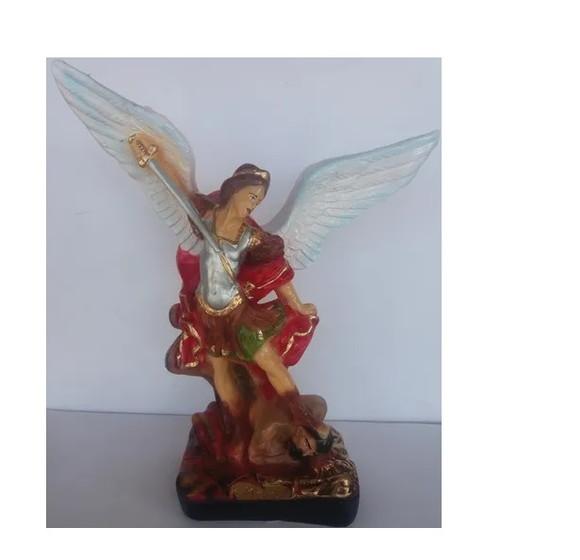 Escultura São Miguel Arcanjo Imagem São Miguel Anjo 36 cm