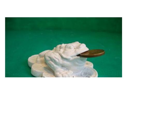 Escultura Sapo Moeda para Pintar Cofre de Dinheiro