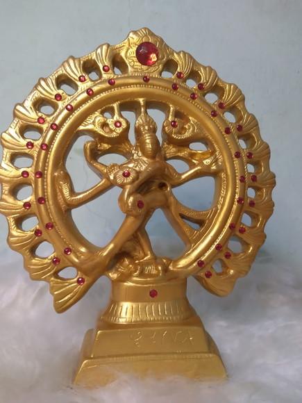 Escultura Shiva Imagem Shiva de Roda com Pedraria Especial