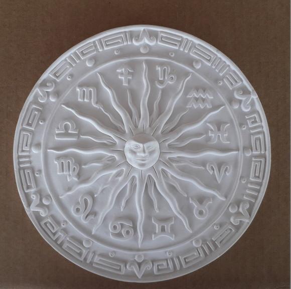 Escultura Sol do Signo de Parede Imagem para Pintar em Gesso