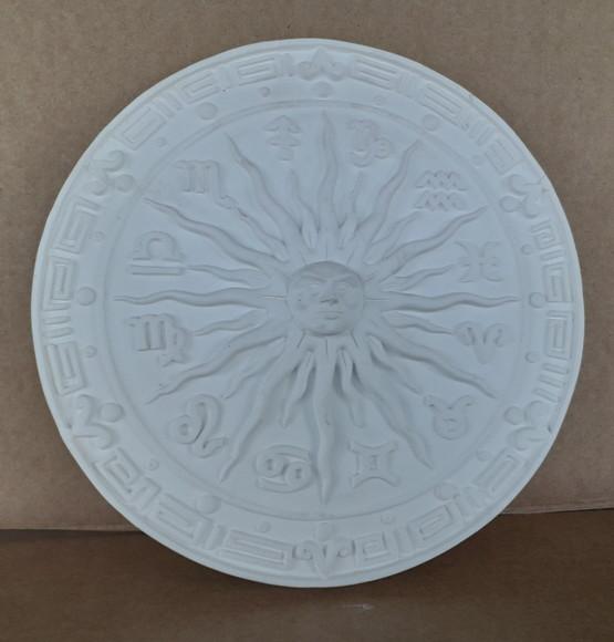 Escultura Sol do Signo de Parede Imagem para Pintar em Gesso