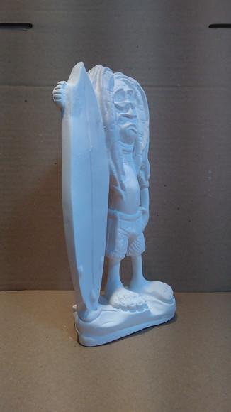 Escultura Surfista com Prancha Bob Marley Reggae Rasta Surf