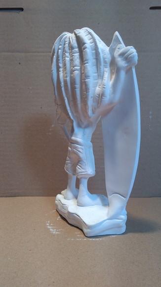 Escultura Surfista com Prancha Bob Marley Reggae Rasta Surf
