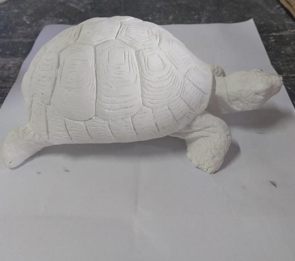 Escultura Tartaruga Imagem em Gesso Cru para Pintar