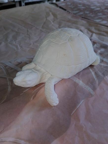 Escultura Tartaruga Imagem em Gesso Cru para Pintar