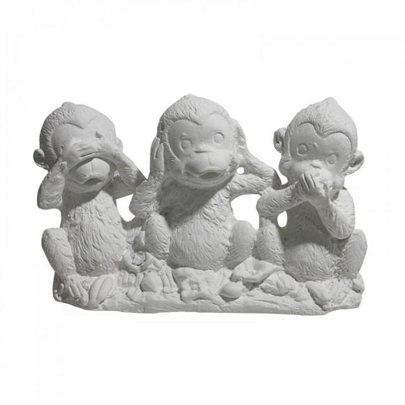 Escultura Trio Macacos Cego Surdo e Mudo para Pintar