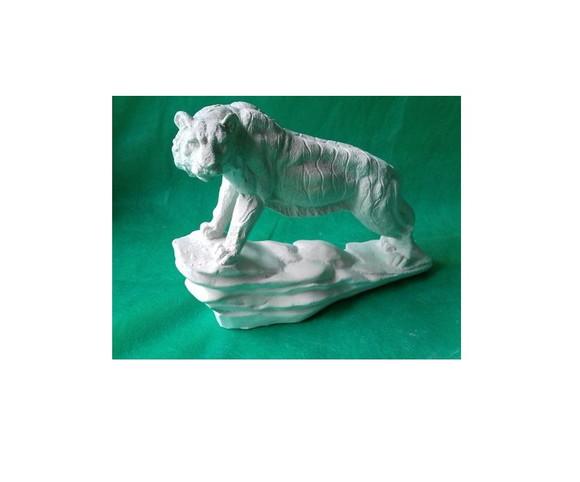 Escultura Tigre Bengala em Gesso Cru para Pintar