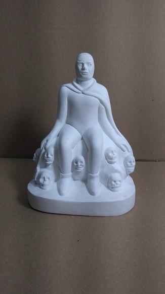 Exu 7 Caveiras Imagem Exu 7 Caveira Sentado Escultura Gesso