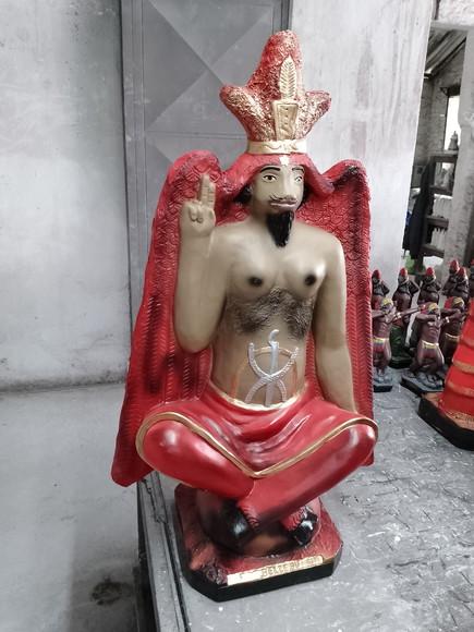 Exu Belzebu Imagem Belzebu Bafomé Baphomet Grande 60cm