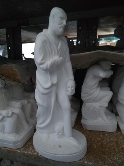Exu João Caveira Imagem Exu Caveira em Gesso Cru