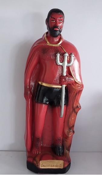 Exu Meia Noite Imagem Exu Meia Noite Vermelho Grande C/40cm