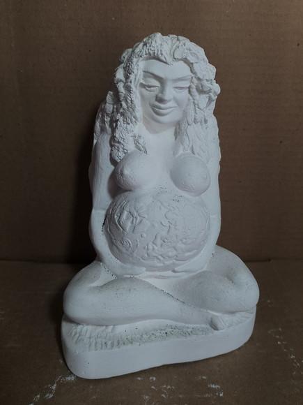 Gaia Imagem Deusa Gaia Escultura em Gesso Cru