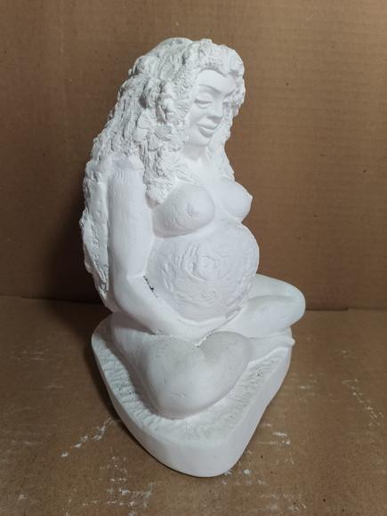 Gaia Imagem Deusa Gaia Escultura em Gesso Cru