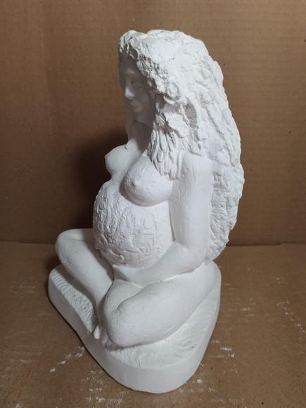 Gaia Imagem Deusa Gaia Escultura em Gesso Cru