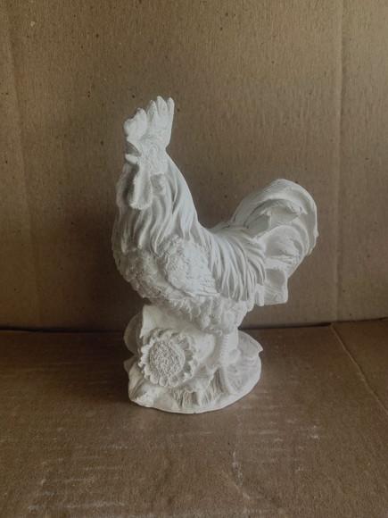 Galo Girassol Imagem Galo em Gesso Cru