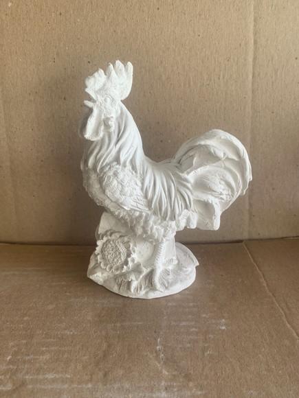 Galo Girassol Imagem Galo em Gesso Cru