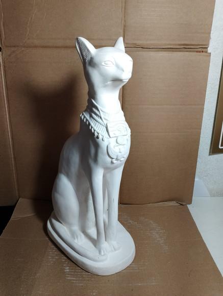 Gato Horus Imagem Gato Egípcio Horus Escultura em Gesso Cru