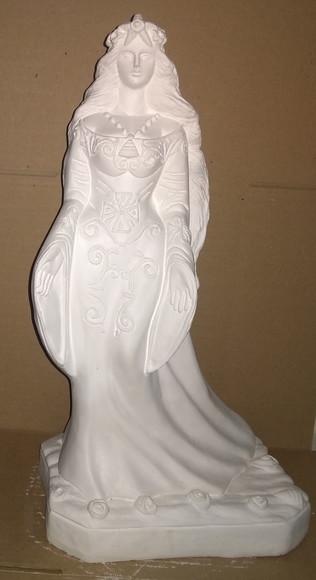 Iemanjá Imagem Yemanja em Gesso Cru Grande 43cm