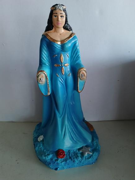 Iemanjá Imagem Yemanja Rainha do Mar com 32cm