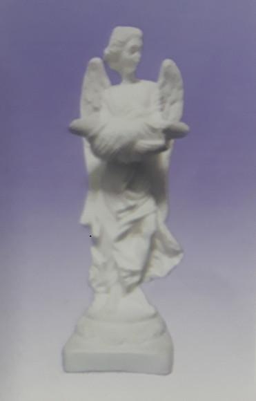 Imagem Anjo do Batismo em Gesso Cru para Pintar Como Desejar