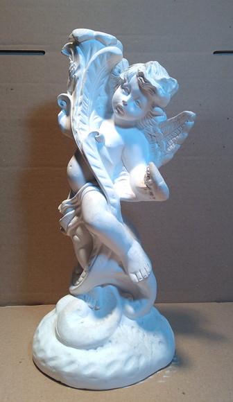 Imagem Anjo Itália Escultura Anjo em Gesso Cru para Pintar