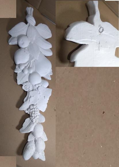 Imagem Aplique de Frutas de Parede Escultura em Gesso Cru