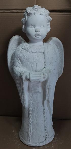 Imagem Anjo c/ Lista Escultura Barroca Anjo em Gesso Cru