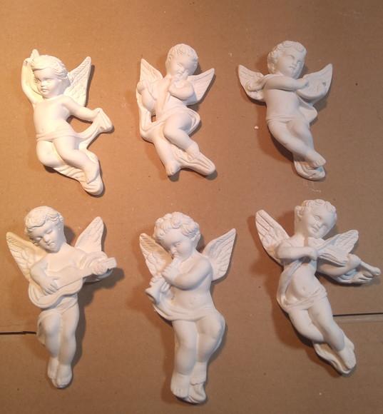 Imagem Banda de Anjos Cantores em Gesso para Pintar