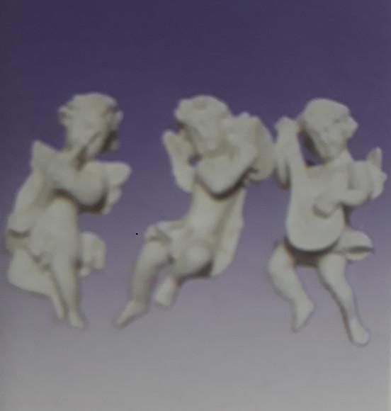 Imagem Banda Trio de Anjos Escultura em Gesso para Pintar