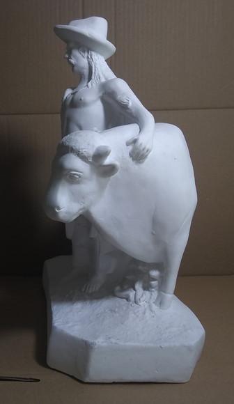 Imagem Boiadeiro com Boi Escultura do Baiano Boiadeiro C/boi