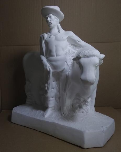 Imagem Boiadeiro com Boi Escultura do Baiano Boiadeiro C/boi