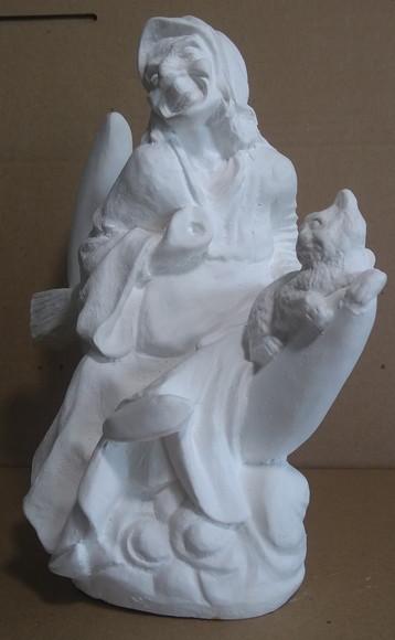Imagem Bruxa na Lua Escultura em Gesso Cru da Bruxa na Lua