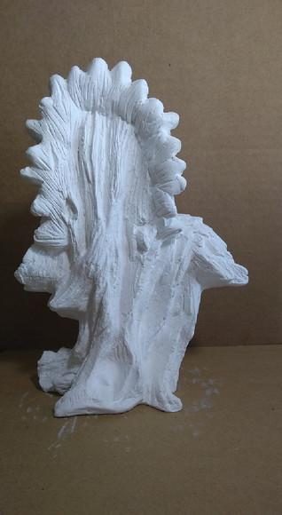Imagem Busto de Índio Escultura em Gesso Cru para Pintar