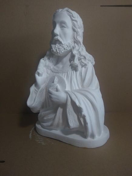 Imagem Busto de Jesus Escultura em Gesso Cru para Pintar