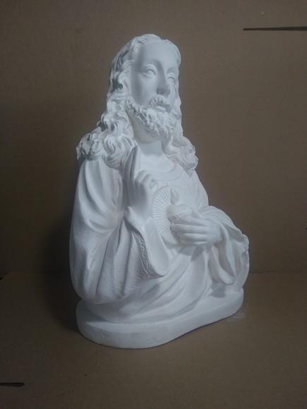 Imagem Busto de Jesus Escultura em Gesso Cru para Pintar