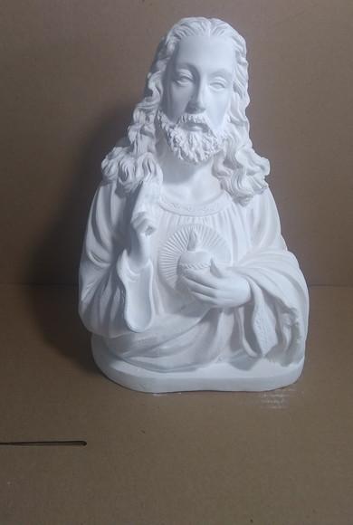 Imagem Busto de Jesus Escultura em Gesso Cru para Pintar