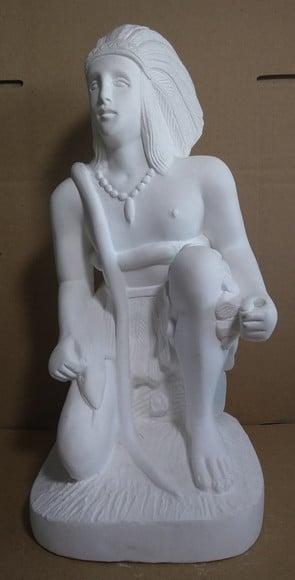 Imagem Caboclo Arariboia Escultura Índio com Cobra Serpente