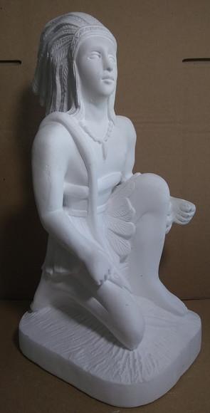 Imagem Caboclo Arariboia Escultura Índio com Cobra Serpente