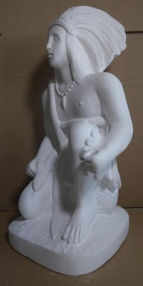 Imagem Caboclo Arariboia Escultura Índio com Cobra Serpente