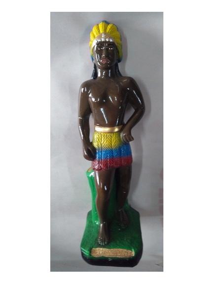 Imagem Caboclo Sete Estrelas em Pé Escultura Gesso Estatua