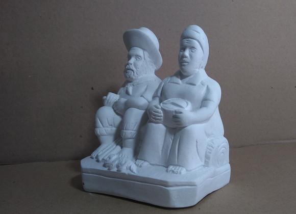 Imagem Casal de Preto Velho Escultura Pai João e Mãe Maria