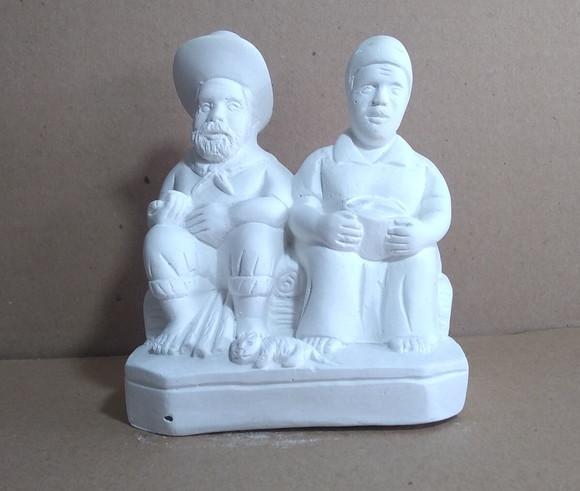 Imagem Casal de Preto Velho Escultura Pai João e Mãe Maria