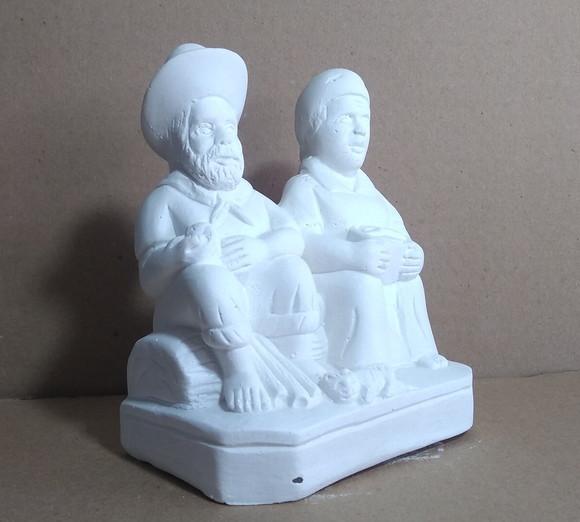 Imagem Casal de Preto Velho Escultura Pai João e Mãe Maria