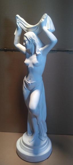 Imagem Cigana Dançando Escultura Dançarina Árabe Gesso Cru