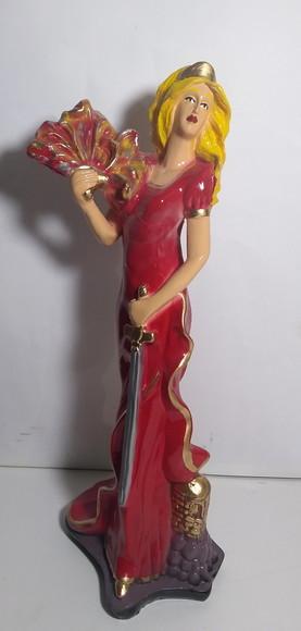 Imagem Cigana Yansã Co Leque Escultura 100% em Gesso